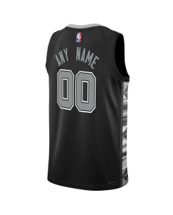 Personalisiertes schwarzes Statement-Trikot der San Antonio Spurs