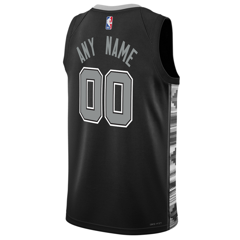 Personalisiertes schwarzes Statement-Trikot der San Antonio Spurs