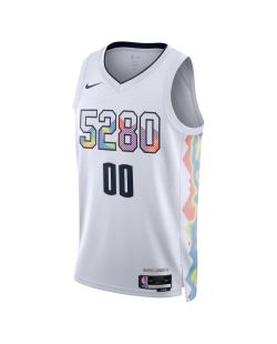 Benutzerdefiniertes personalisiertes Trikot der Denver Nuggets Weiß City Edition