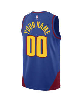 Benutzerdefiniertes Denver Nuggets Blue Statement personalisiertes Trikot