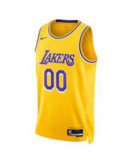 Personalisiertes gelbes Icon Edition-Trikot der Los Angeles Lakers