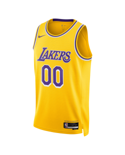 Personalisiertes gelbes Icon Edition-Trikot der Los Angeles Lakers