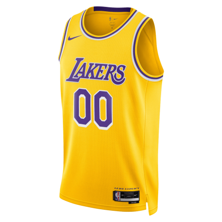 Personalisiertes gelbes Icon Edition-Trikot der Los Angeles Lakers
