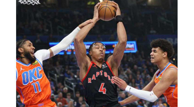 Quickley erzielt 23 Punkte und 11 Rebounds, um die Raptors 103-101 vor Thunder im vierten Sieg in Folge zu führen